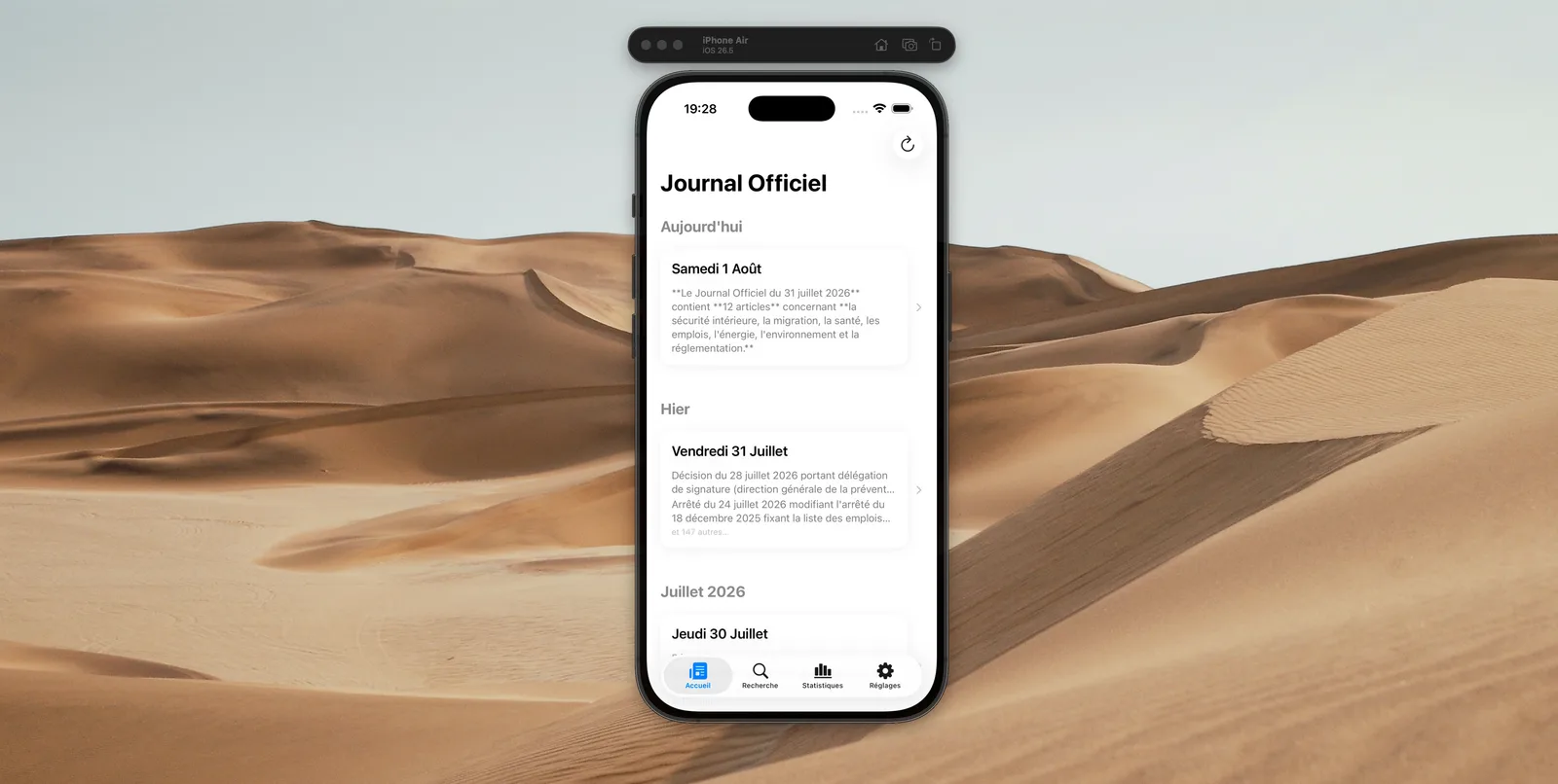 Journal Officiel app screenshot